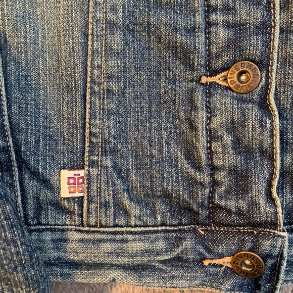 Plugg Womens Denim Sherpa Lined Trucker Jacket Blue Size L Y2K - Picture 3 of 8